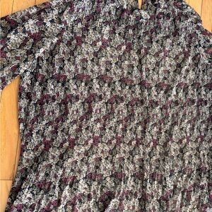 Zara Mini Dress Oversized Mock Neck Floral 3/4 Flare Bell Sleeve large cottage